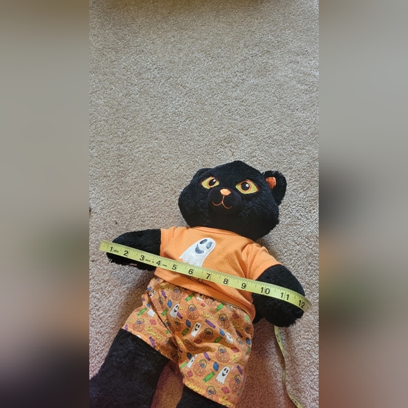 Build-A-Bear MIDNIGHT SPARKLE BLACK CAT Halloween Plush With Boo T-shirt & orang - Picture 9 of 10